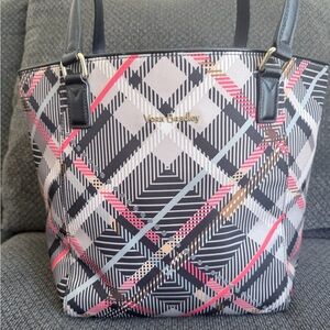 Vera Bradley Ella Tote Sofia Plaid  - Genuine Leather Trim